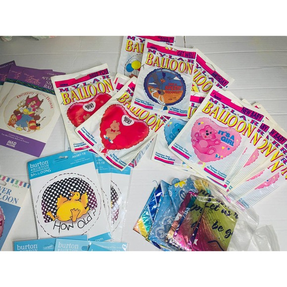 Big Lot of 55 Mylar Balloons Assorted Themes Disney Boy Girl Get Well Mickey NOS - Picture 7 of 11